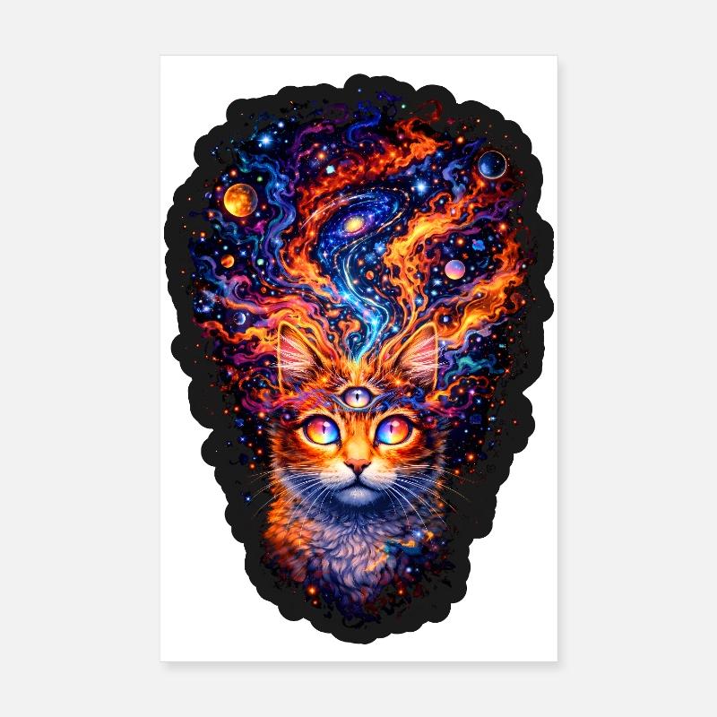 Chat de la Nébuleuse à Trois Yeux Poster 20 x 30 cm