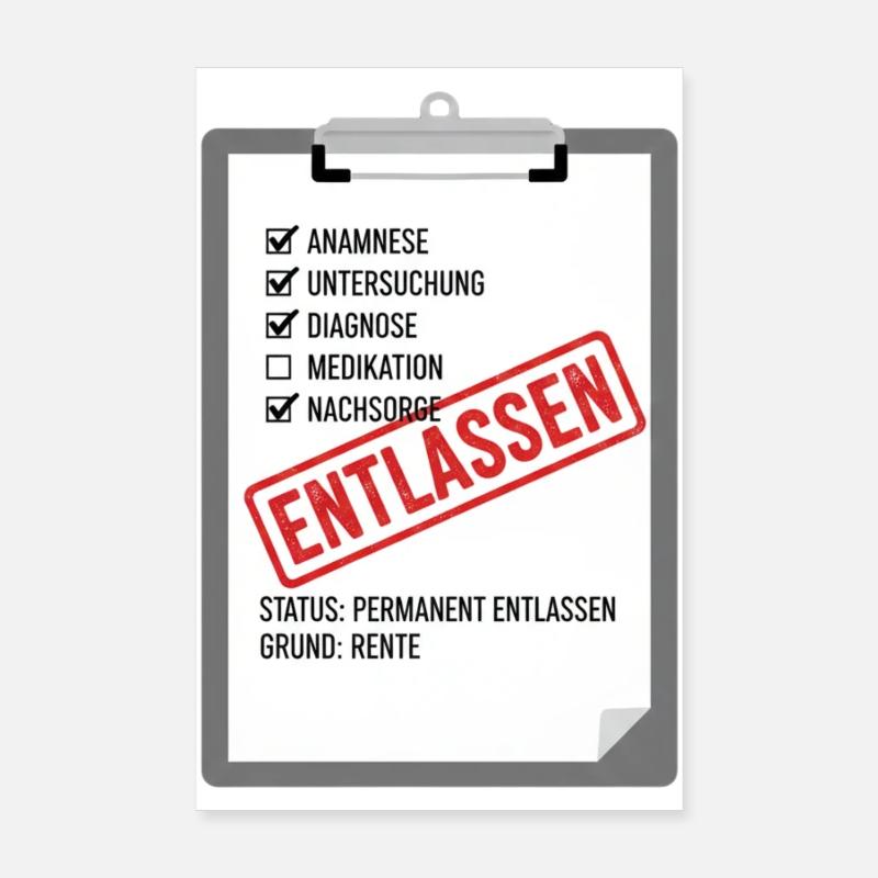 Désaffectation : Satire de soins - Poster 20 x 30 cm - blanc