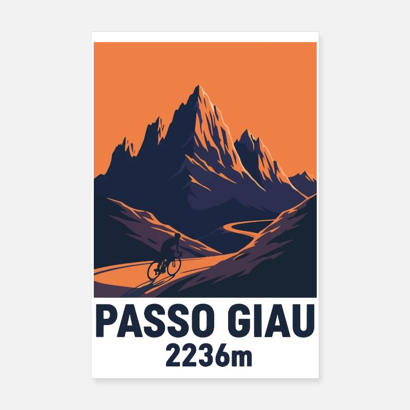 Dolomites du Passo Giau, montagne cyclable Italie Poster 20 x 30 cm
