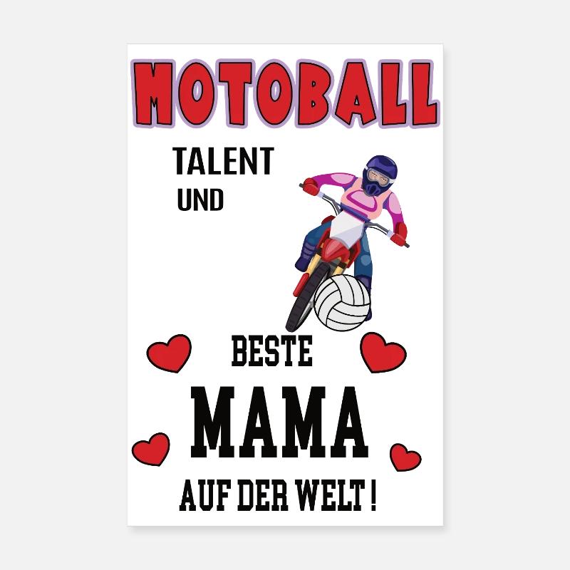 Motoball Beste Mama Mutter Muttertag Geburtstag Poster 20x30 cm