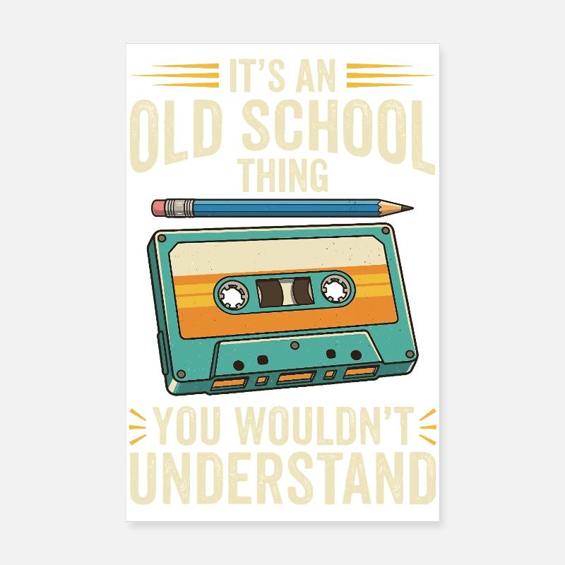 Old School Cassette Design – Retro Mixtape Poster 8" x 12" (20x30 cm)
