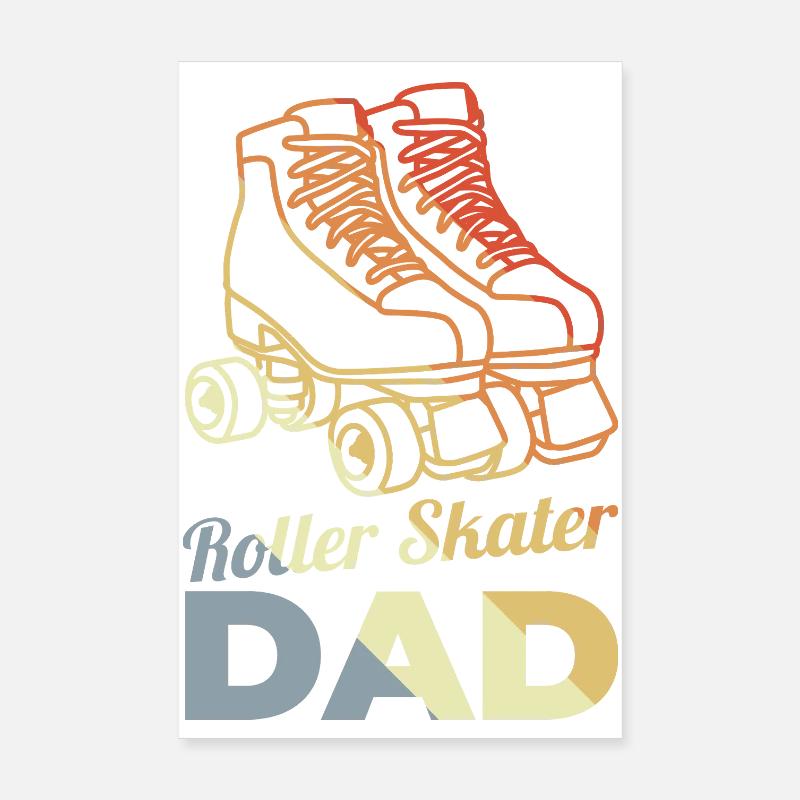 Rollschuh Papa Poster 20x30 cm