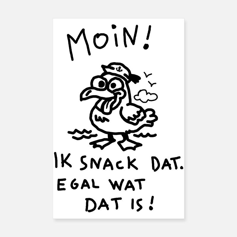 Moin Dämliche Möwe Witzig Kinder Motiv  Poster 20x30 cm