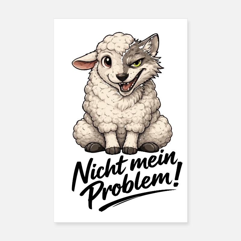 Schafwolf Mischwesen Poster 20x30 cm