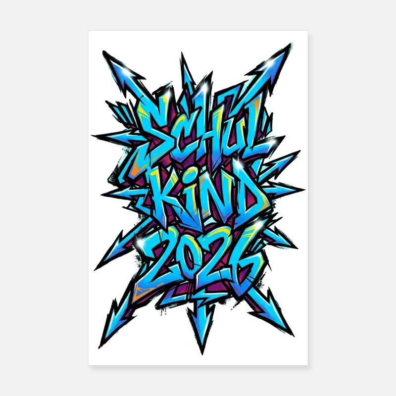 Schoolchild 2026 Graffiti 1st Grade Poster 8" x 12" (20x30 cm)