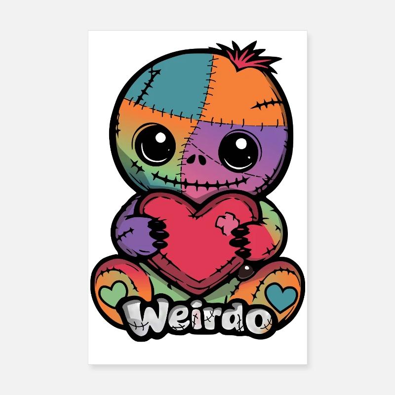 Patchwork Cuddly Hero Weirdo Heart Poster 8" x 12" (20x30 cm)