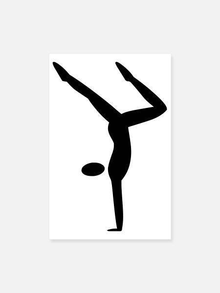 Appui tendu renversé - Poster 20 x 30 cm - blanc - Devant