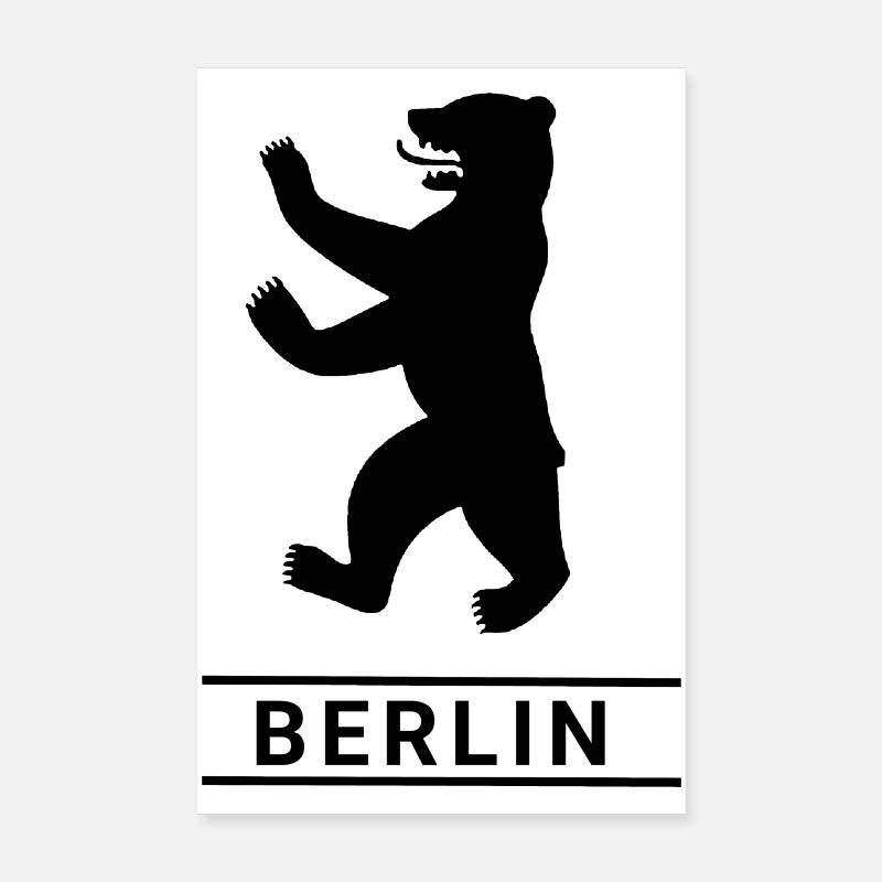 Ours de Berlin - Poster 20 x 30 cm - blanc