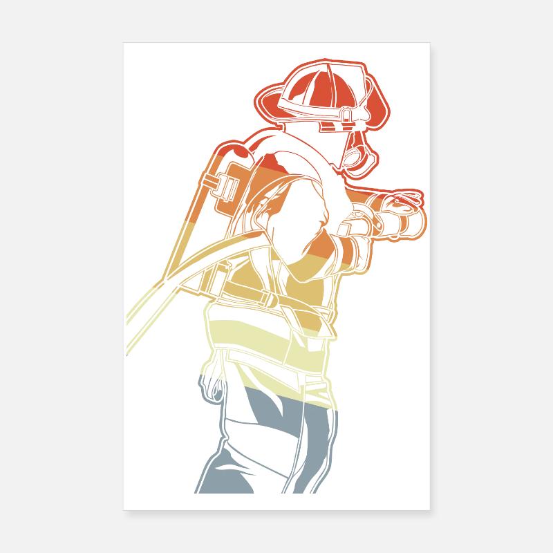 Feuerwehrmann Poster 20x30 cm