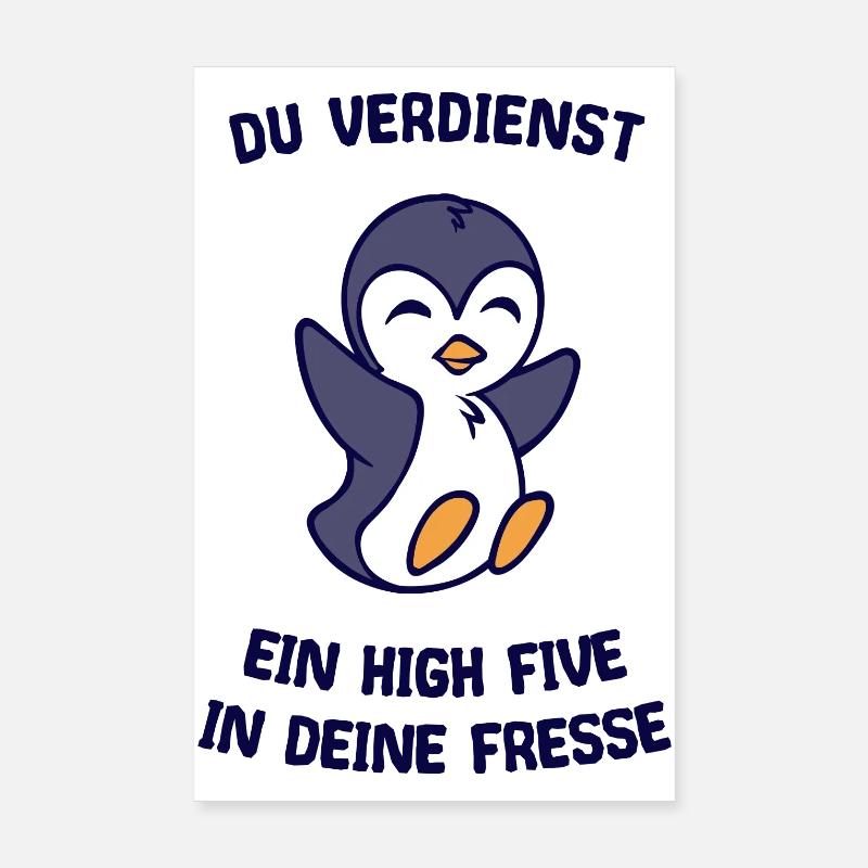 Vogel Tier Humorvoll Pinguin Statement Arktis Poster 20x30 cm