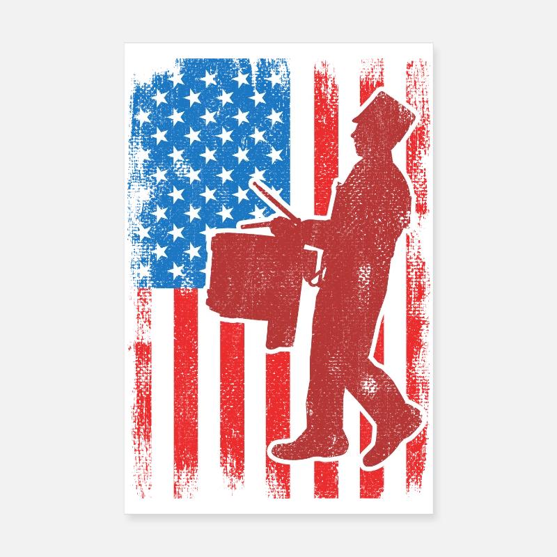 Trommel 4. Juli USA Poster 20x30 cm