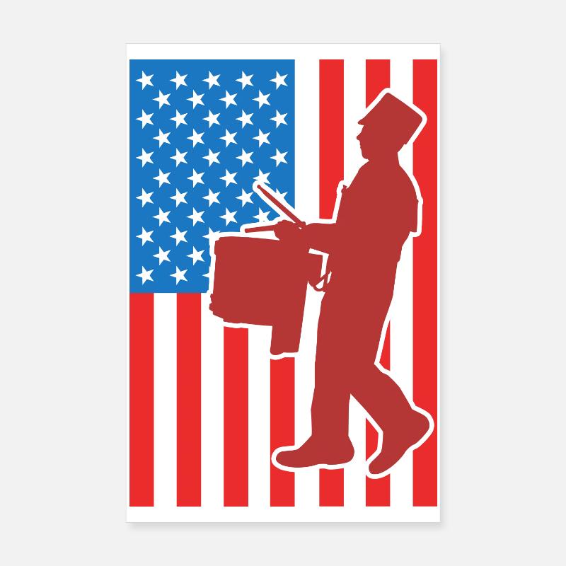 Drapeau de Drum USA Poster 20 x 30 cm