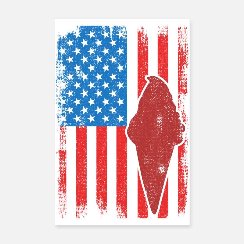 Eiscreme 4. Juli USA Poster 20x30 cm