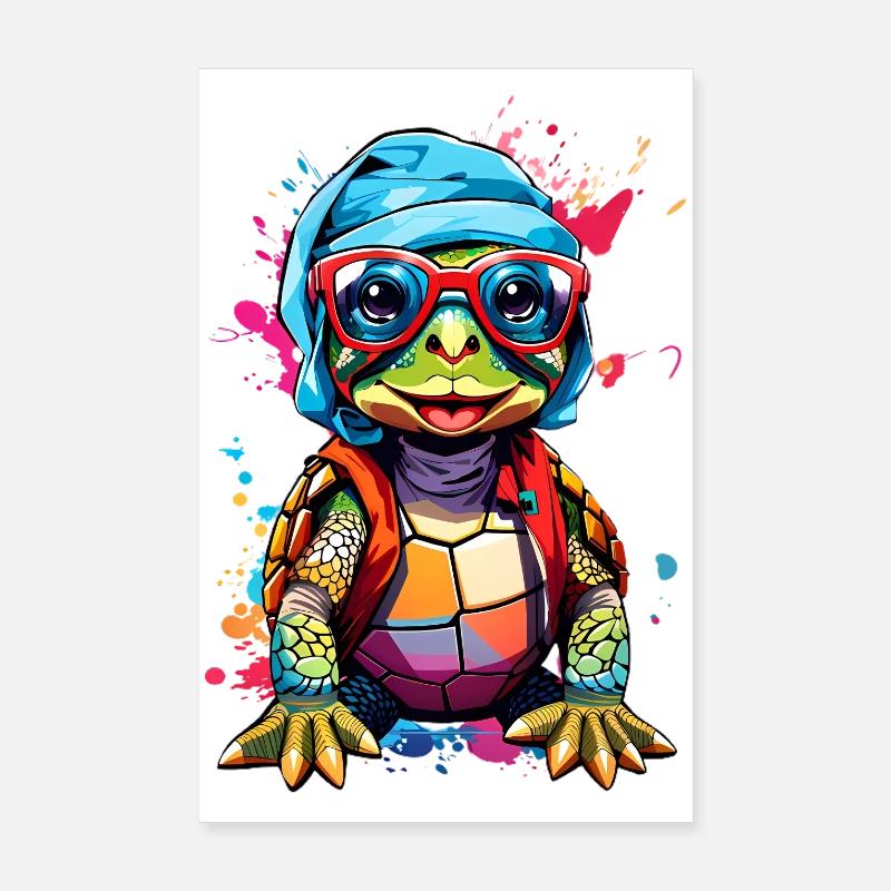 Turtle small and colorful Poster 8" x 12" (20x30 cm)