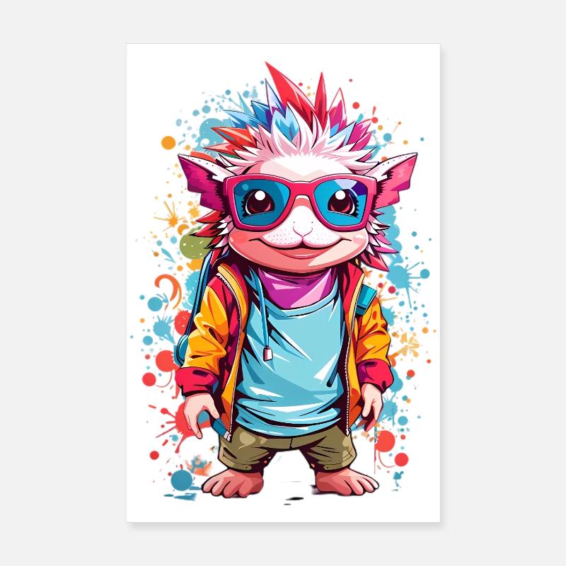 Coole Axolotl Poster 20x30 cm
