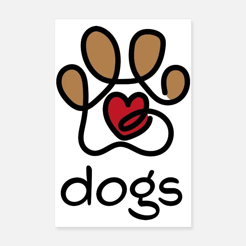 Patte de chien Poster 20 x 30 cm