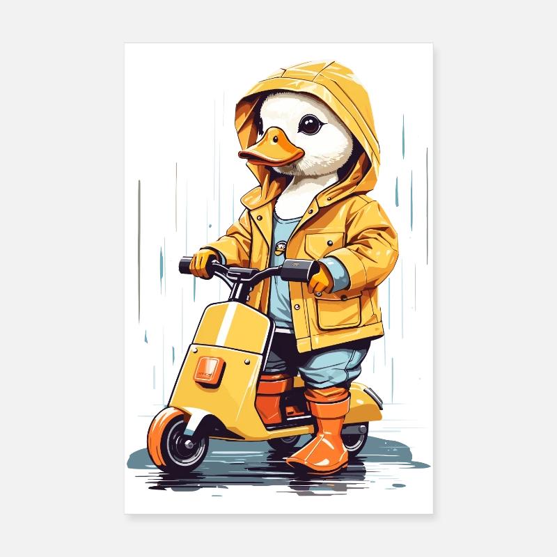 Cute duck with roller Poster 8" x 12" (20x30 cm)