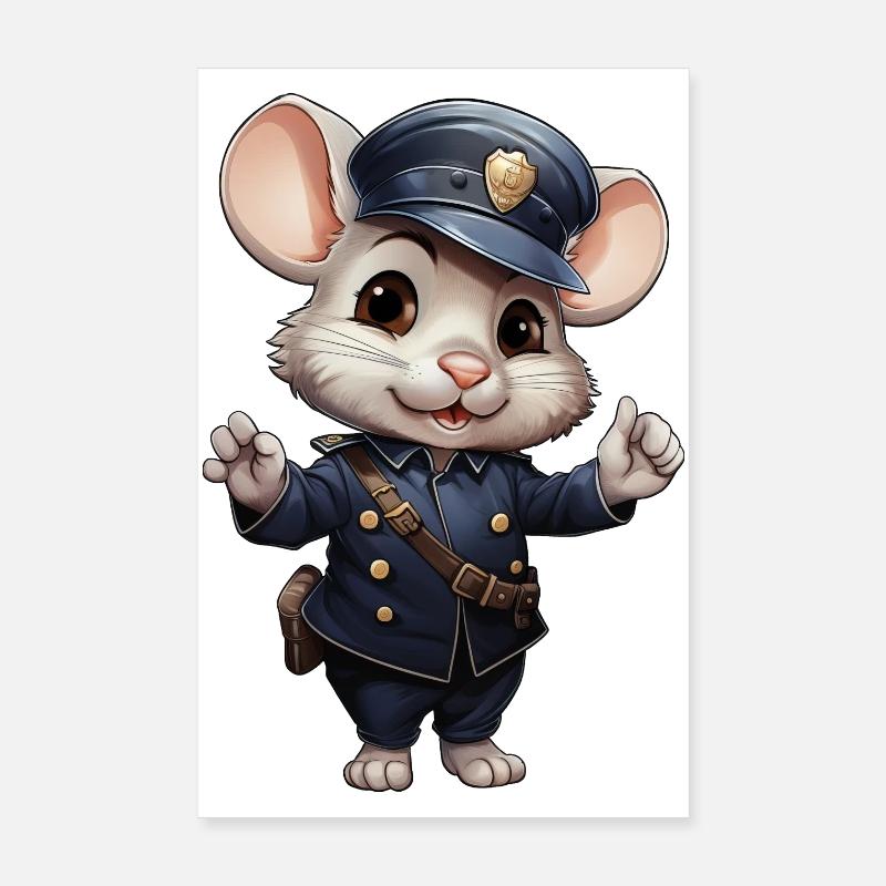 Mäuse Polizistin Poster 20x30 cm