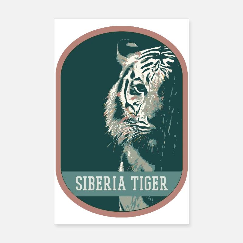 Écusson portrait Tigre Bengale : Faune Indienne Poster 20 x 30 cm