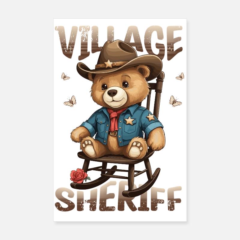 Bär der Dorf Sheriff Poster 20x30 cm