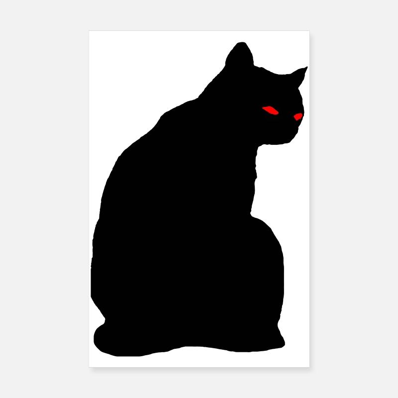 Schwarze Katze Poster 20x30 cm