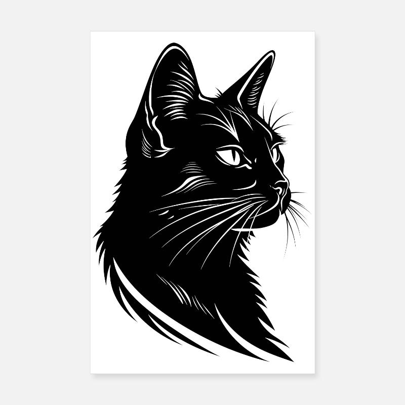 Dessin de chat Poster 20 x 30 cm
