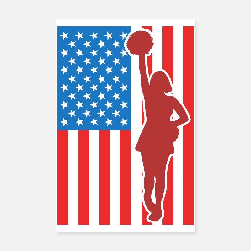 Drapeau des États-Unis de cheerleading Poster 20 x 30 cm