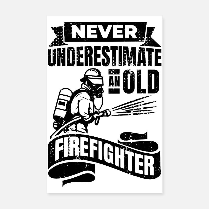 Firefighter Grandfather Poster 8" x 12" (20x30 cm)