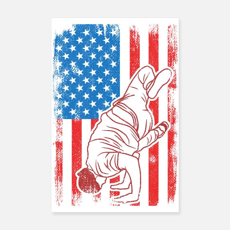 4. Juli USA Breakdance Poster 20x30 cm