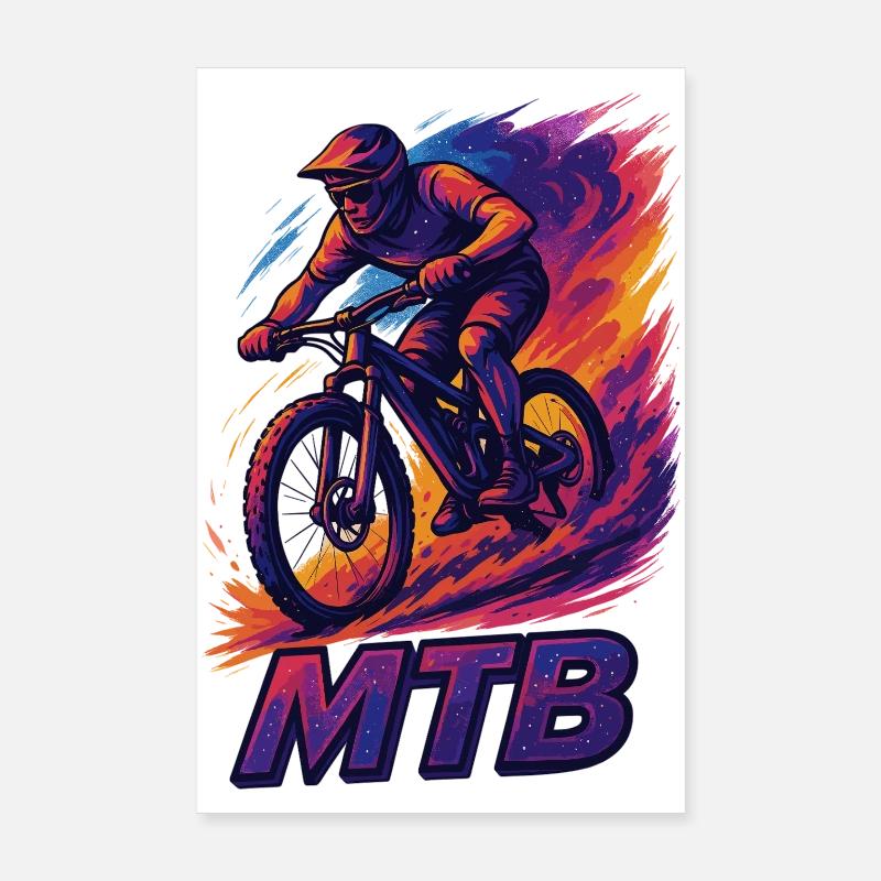 MTB Mountainbiking Mountainbiker Geschenk Poster 20x30 cm