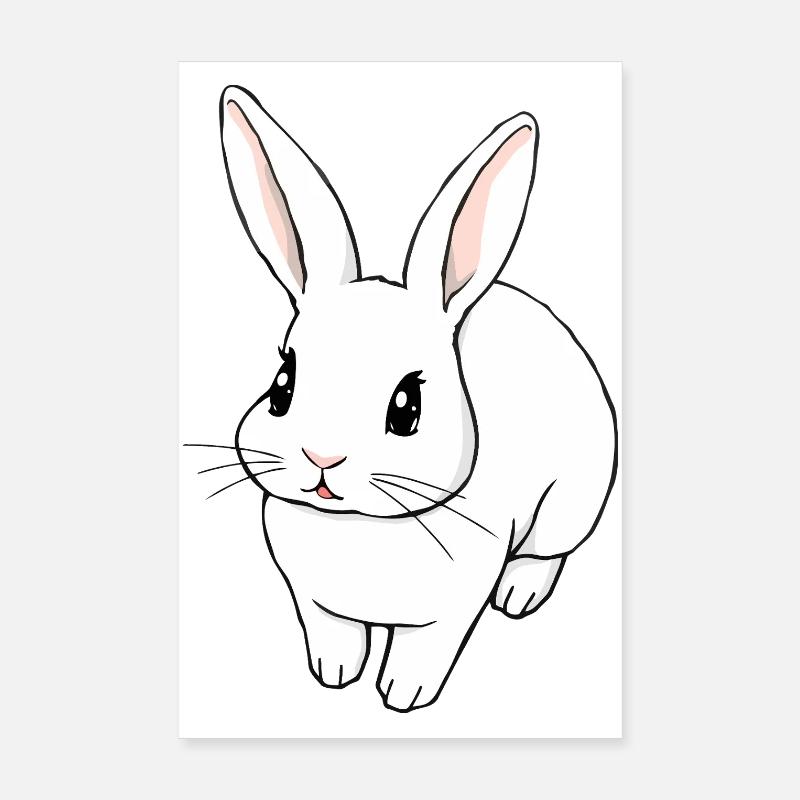 Cute and Expressive Bunny - Cute Illustration Poster 8" x 12" (20x30 cm)