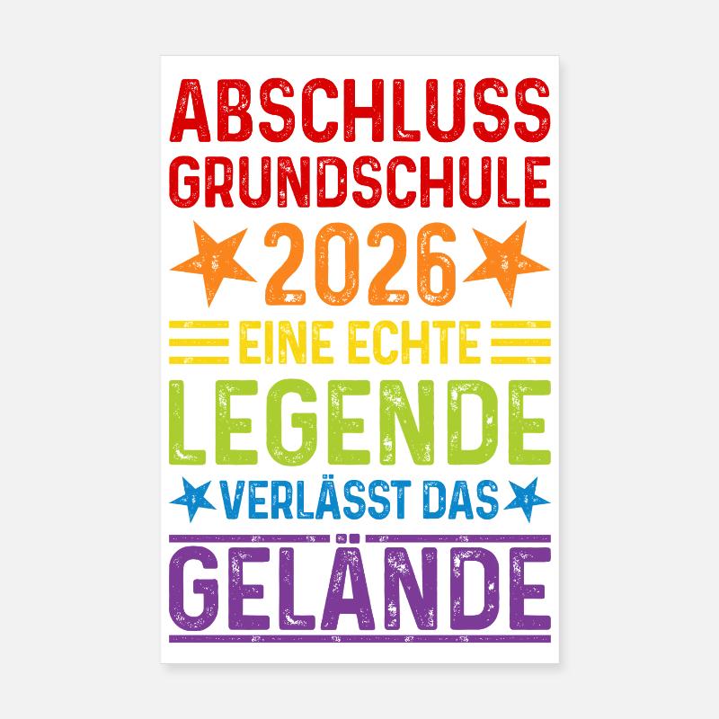 Grundschule Abschluss 2026 - Poster 20x30 cm - Weiß