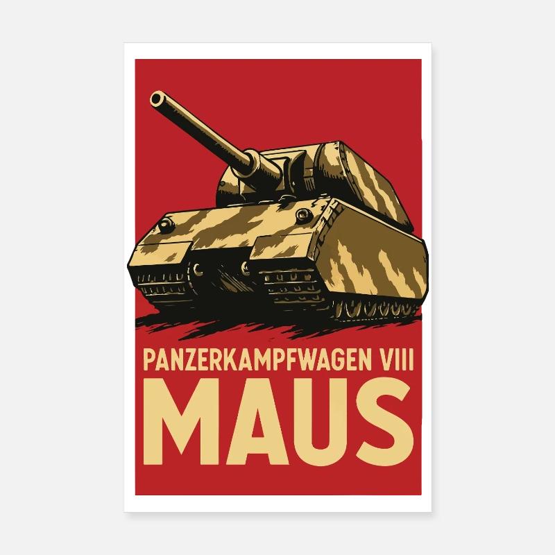 Maus Panzer Poster Vintage Kriegskunst Poster 20x30 cm