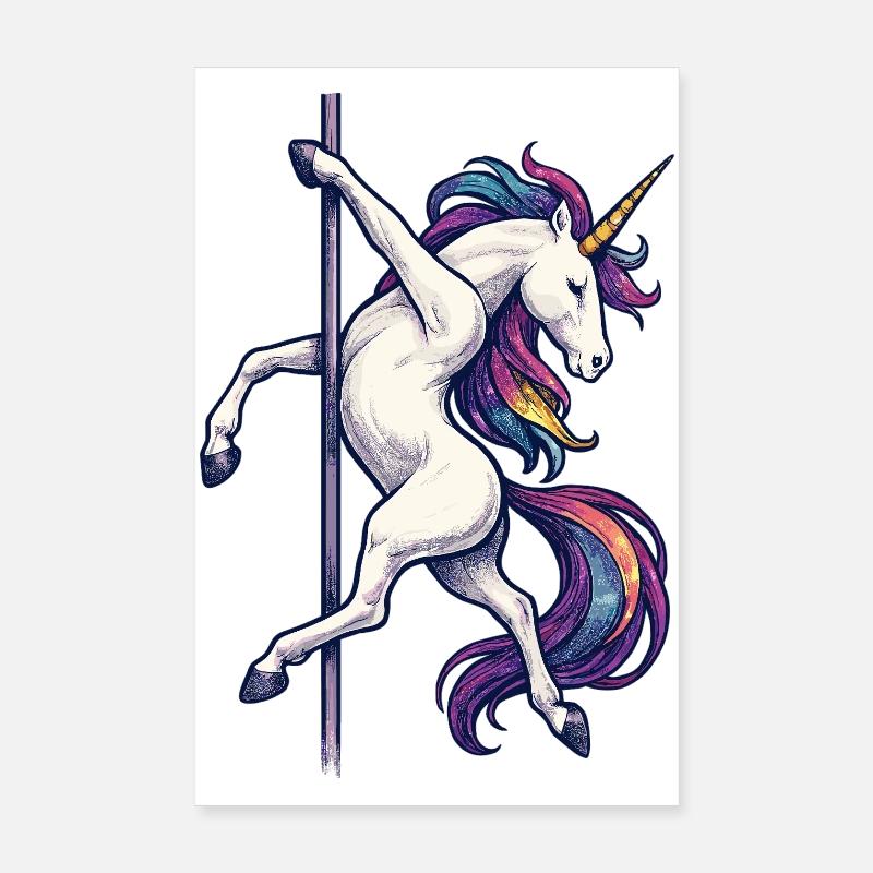 Pole Dance Licorne Pole Dancer Pole Gift Poster 20 x 30 cm