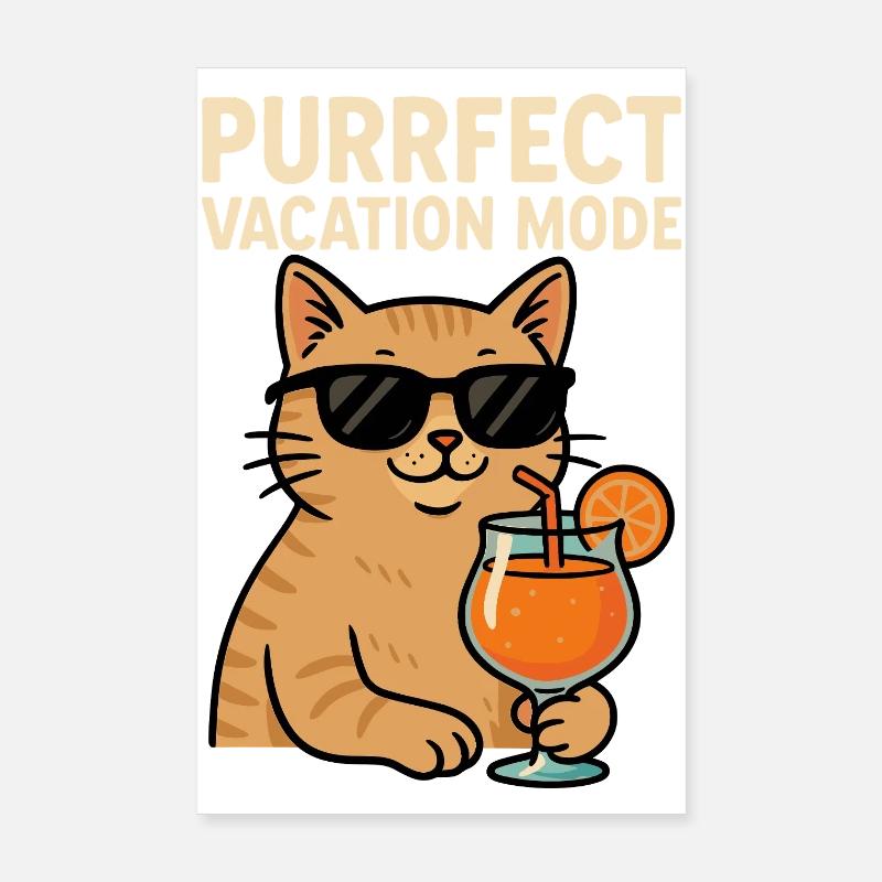 Vacances pour chats en mode Purrfect Poster 20 x 30 cm