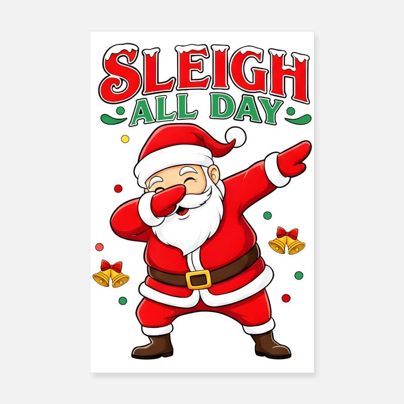 Sled Power Santa Dab Poster 8" x 12" (20x30 cm)