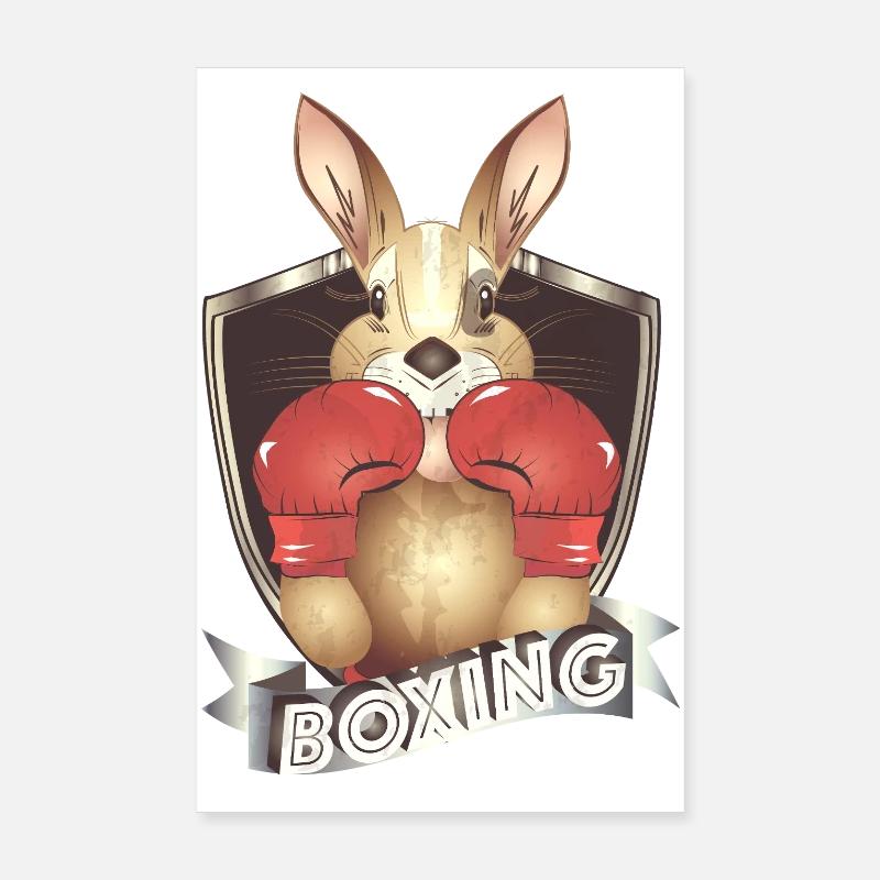 Kangourou de boxe – Motif de boxeur drôle Poster 20 x 30 cm