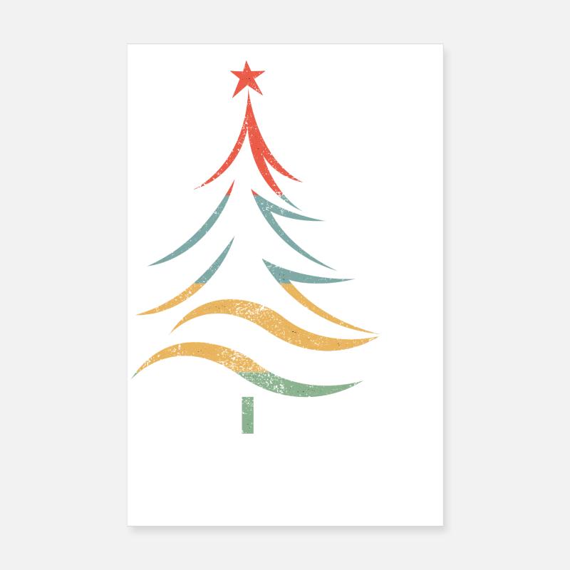 Bunter Weihnachtsbaum Pinselstriche Poster 20x30 cm