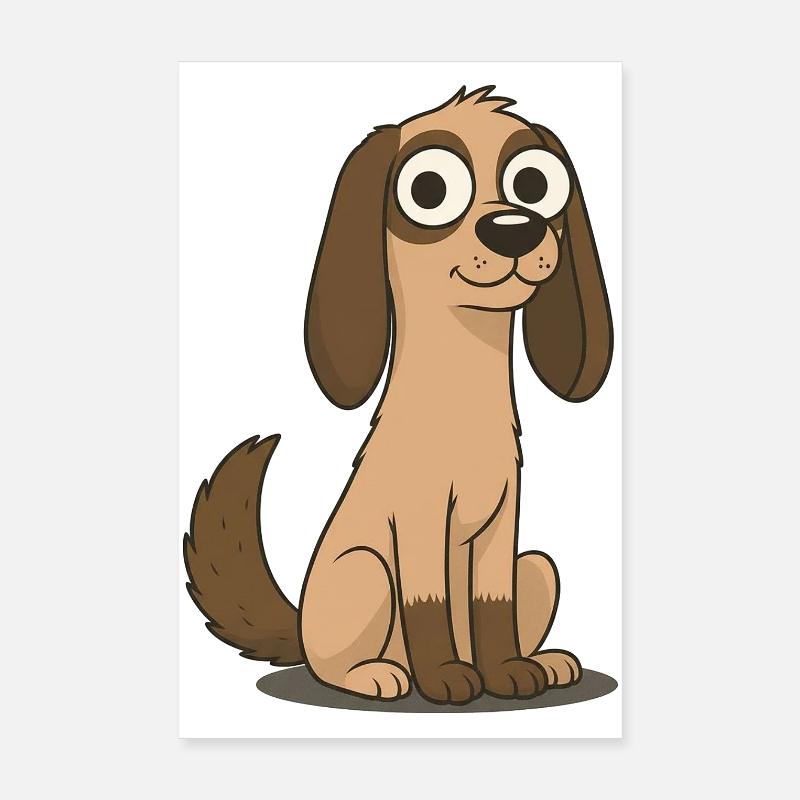 Curieux Beagle de dessins animés Poster 20 x 30 cm