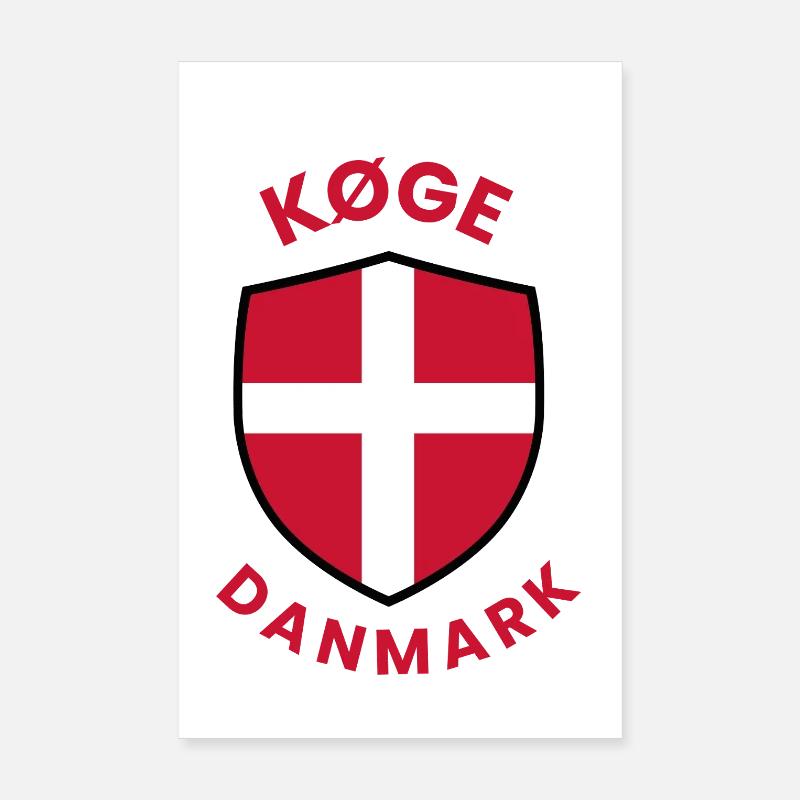Écu du drapeau du Danemark de Køge Poster 20 x 30 cm