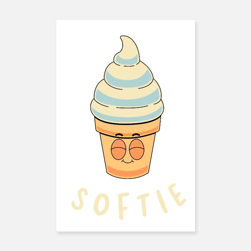 Softie Softeis Comic Icecream Lover Poster 8" x 12" (20x30 cm)