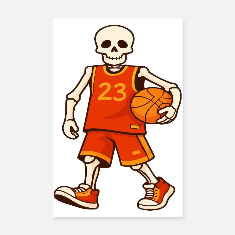 Skeleton Hoops 23 Trikot Poster 20x30 cm