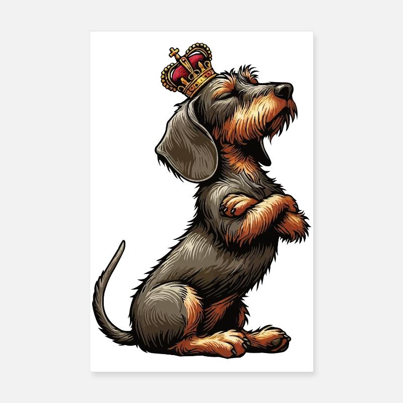 wire-haired dachshund dachshund dachshund owner Teckel Tekkel Poster 8" x 12" (20x30 cm)