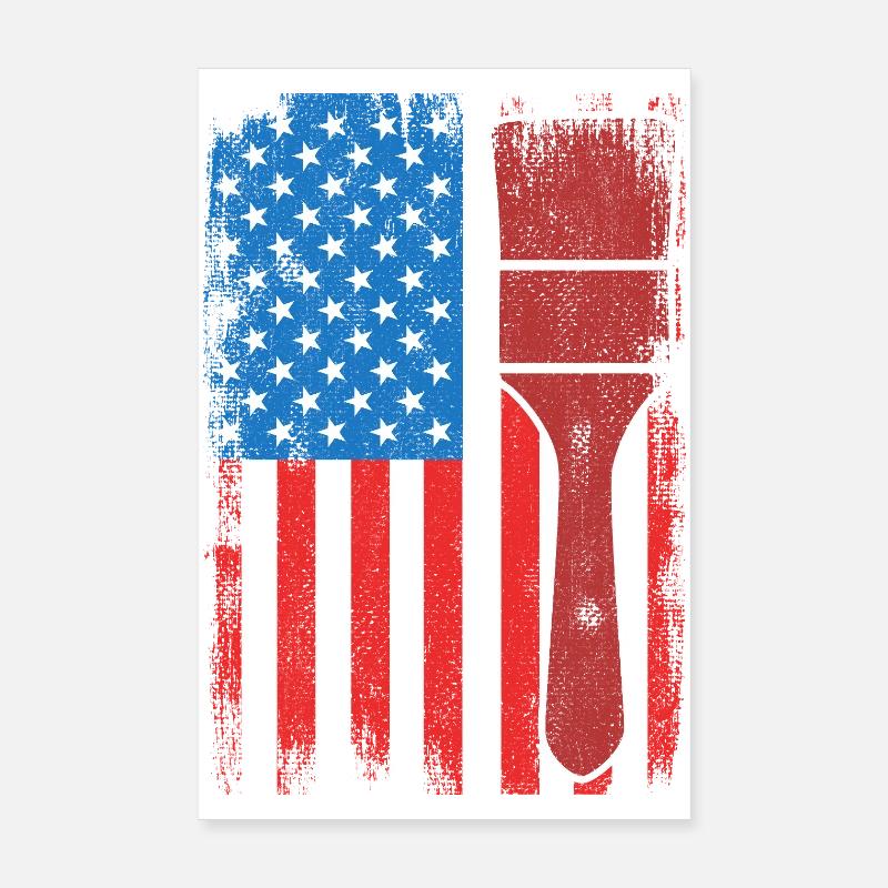 U.S. Patriotic Painter Poster 8" x 12" (20x30 cm)