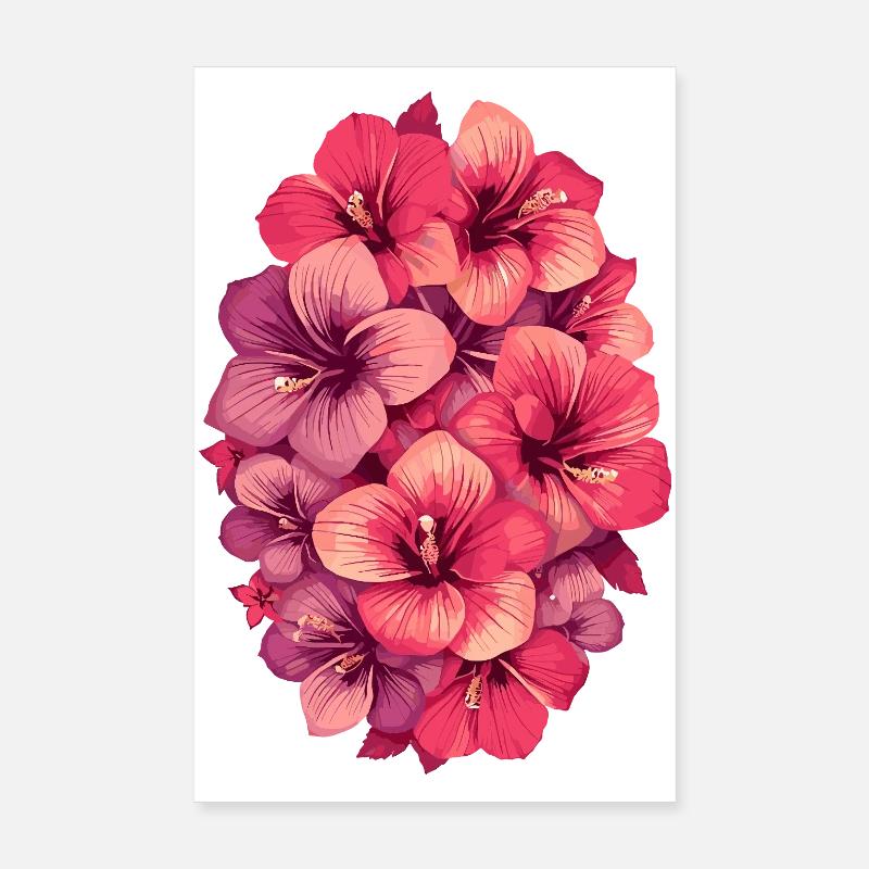 Hibiskus Farbexplosion Poster 20x30 cm