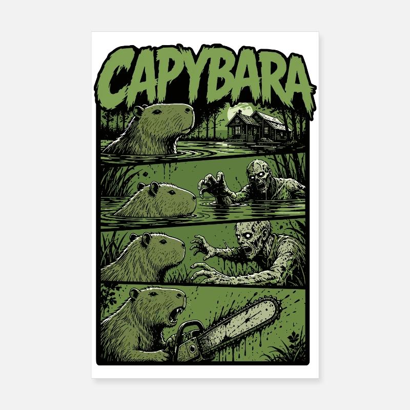 Capybara du Marais Zombie Poster 20 x 30 cm