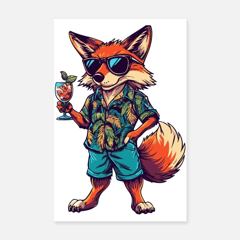 Fox Comic Summer Poster 20 x 30 cm