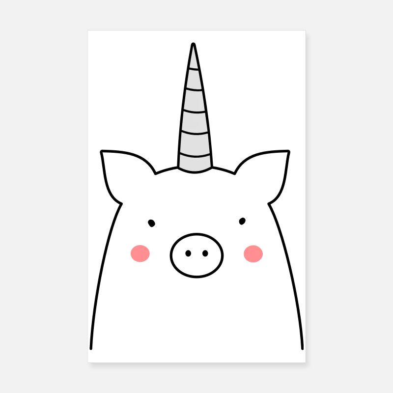 witziges Schwein Einhorn Sau Geschenkidee Poster 20x30 cm