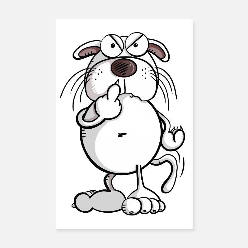 Katze Zeigt Mittelfinger I Comic I Geschenk Poster 20x30 cm