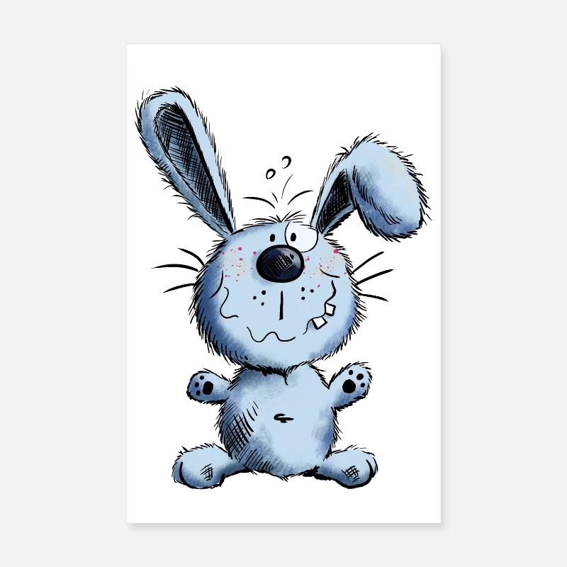 Lapin bleu Poster 20 x 30 cm